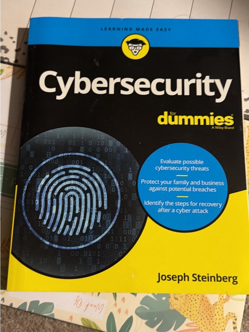Cybersecurity for Dummies by Joseph Steinberg - Black, Blue, Yellow Cover